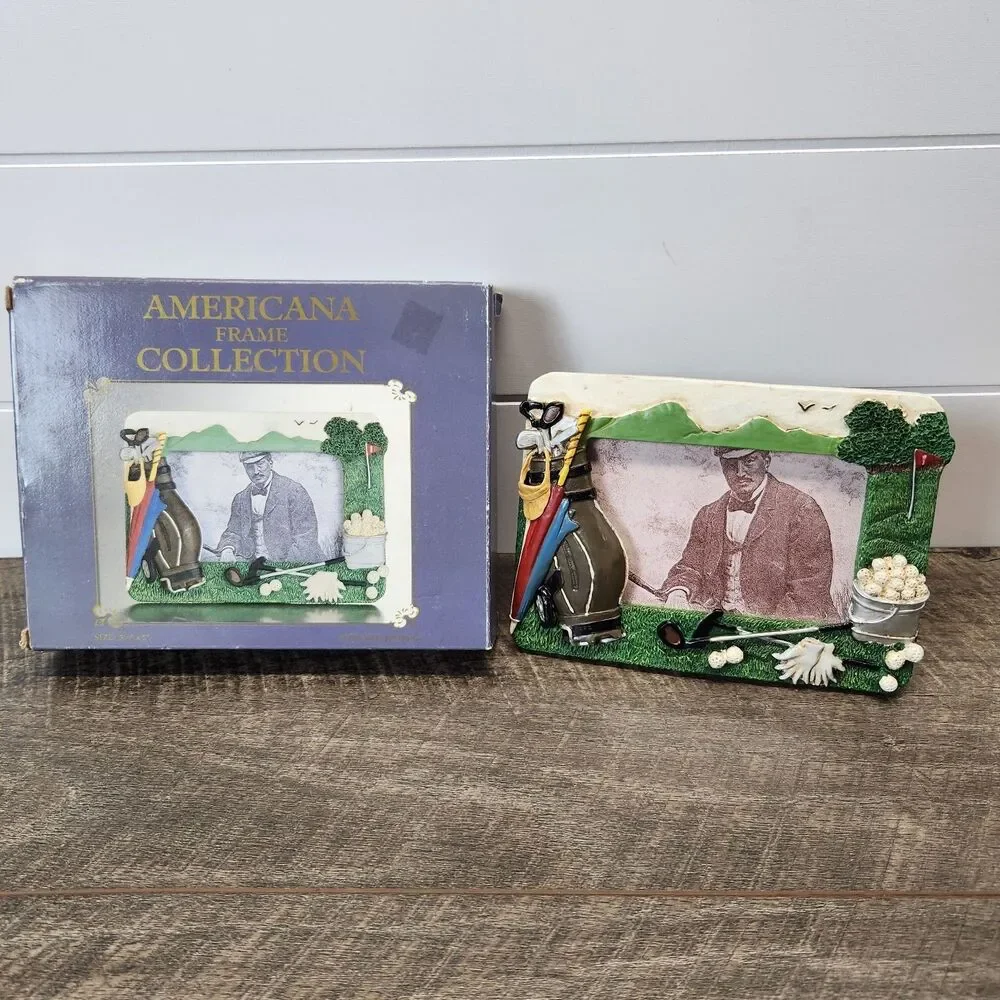 Golf Theme 3D 3.5x5 Photo Frame Americana Frame Collection Original Box Golfing